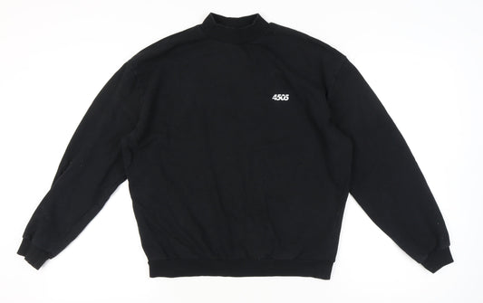 ASOS 4505 Women's Black Sweatshirt UK 8 Cotton Long Sleeve Crew Neck