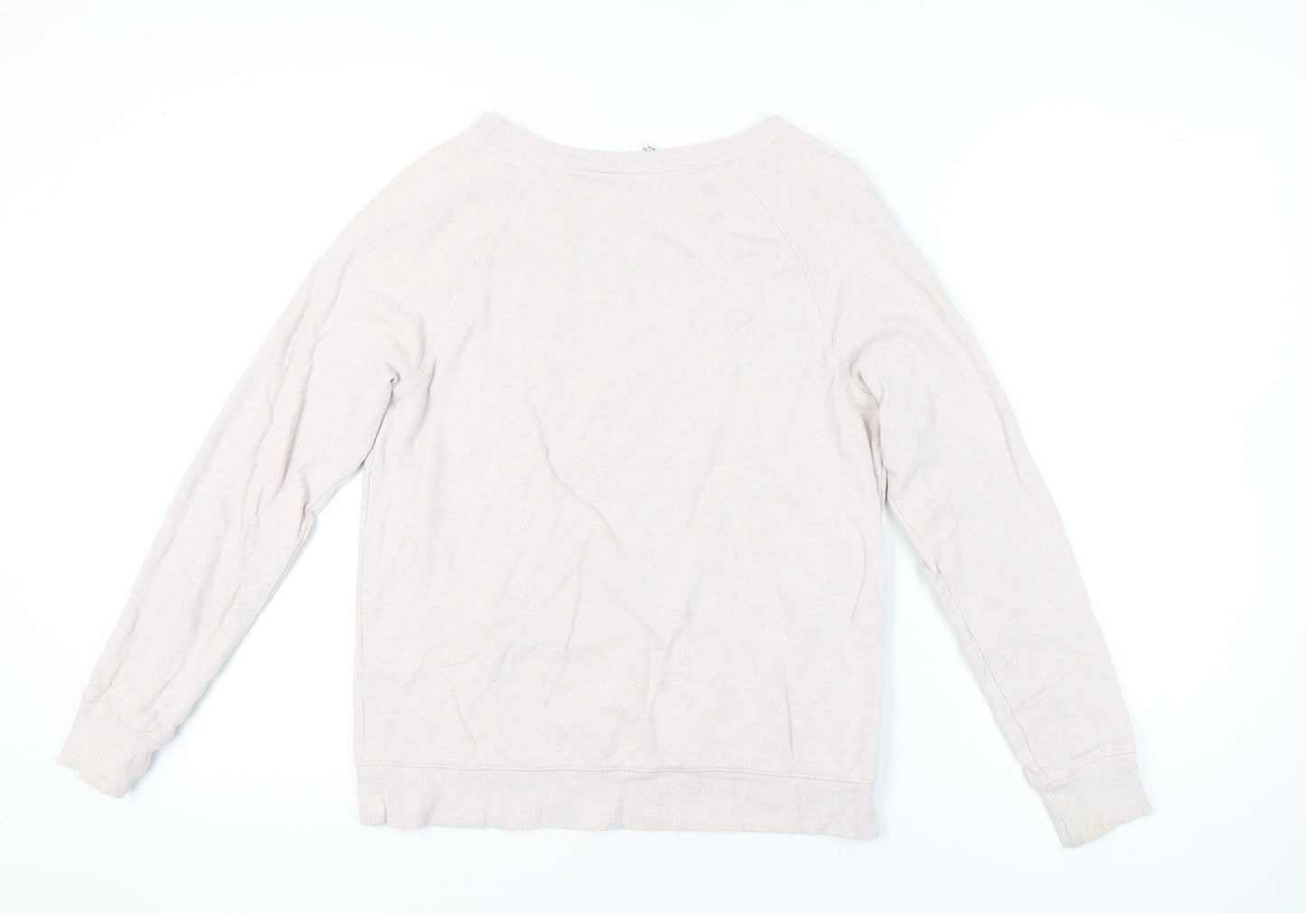 H&M Women’s Beige Cotton Sweatshirt Size 12 Crew Neck Pullover