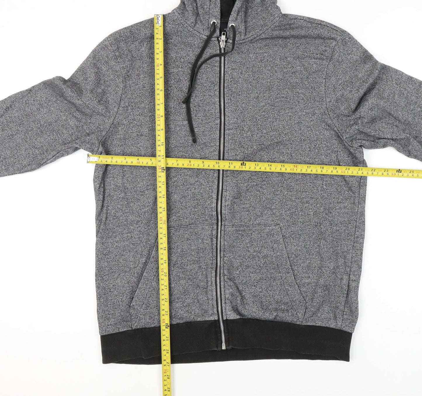 H&M Men’s Grey Full Zip Hoodie Jacket Size M Regular Fit