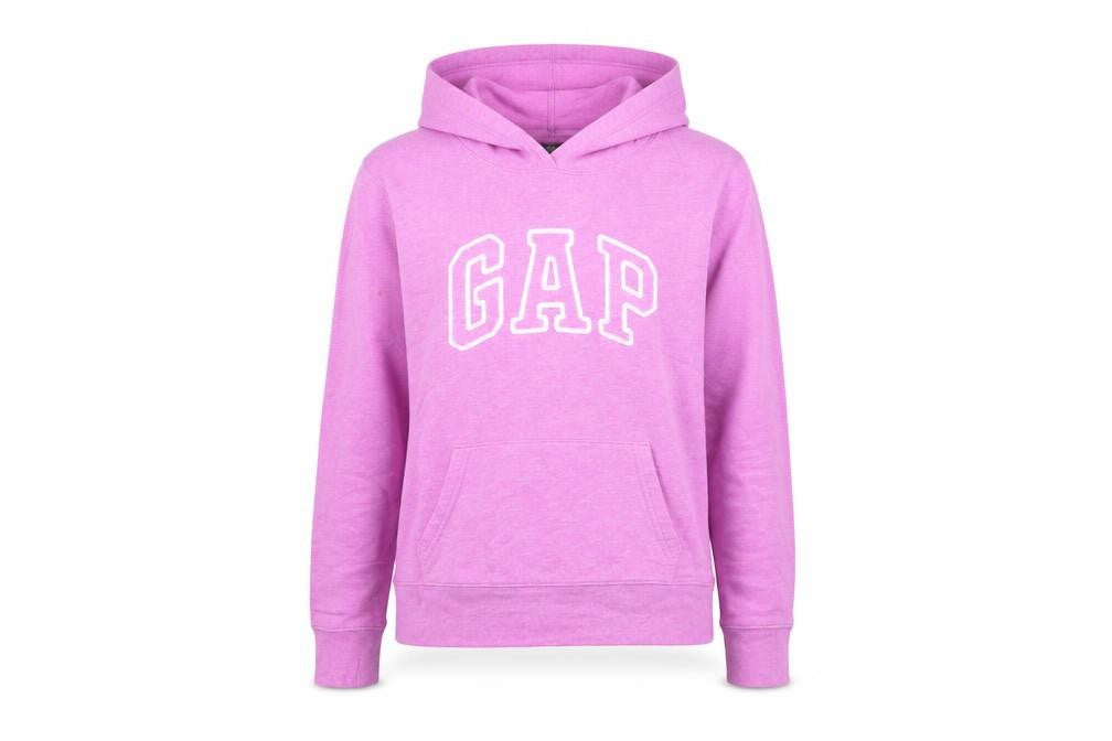 Gap Women’s Pink Pullover Hoodie S Logo Cotton Blend Fleece Sweatshirt