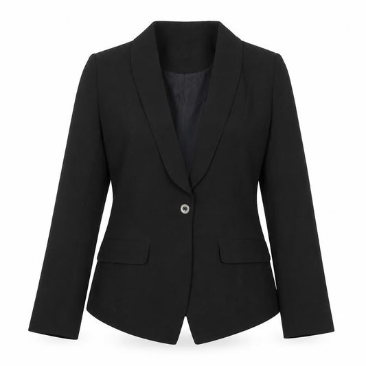 Kappa Women’s Black Blazer Jacket Size 12 Shawl Lapel Workwear