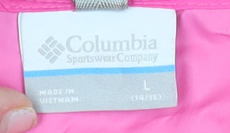 Columbia Teens Pink Waterproof Hooded Rain Jacket L 14/15