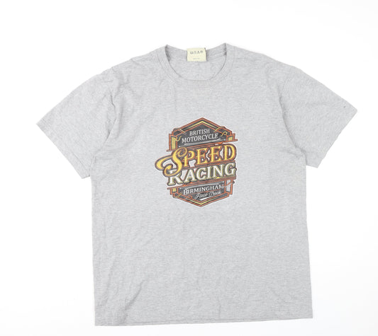 Unit Fashion Men's Grey XL Motorcycle Speed Racing T-Shirt