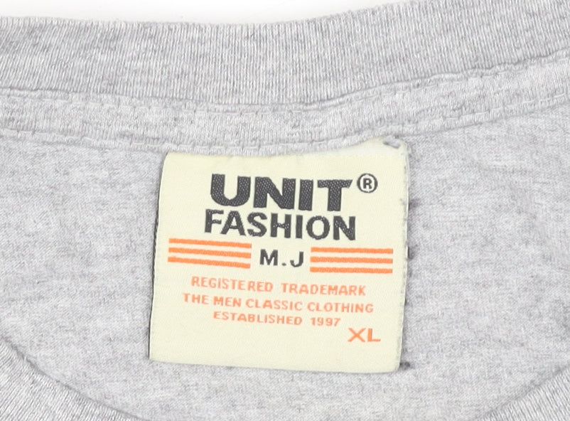 Unit Fashion Men's Grey XL Motorcycle Speed Racing T-Shirt