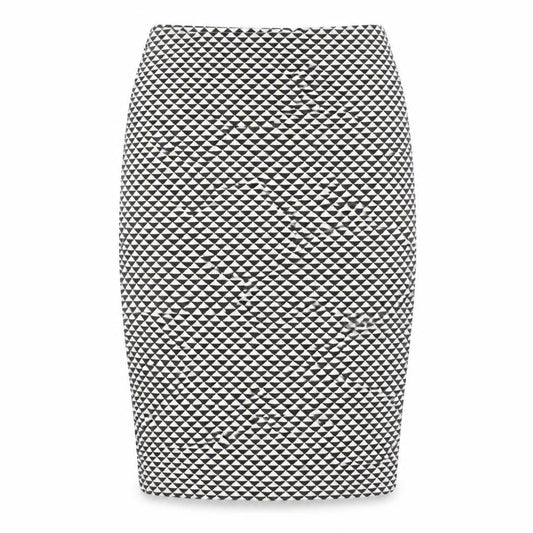 H&M Womens Black Geometric Pencil Skirt Size S Knee Length Stretch