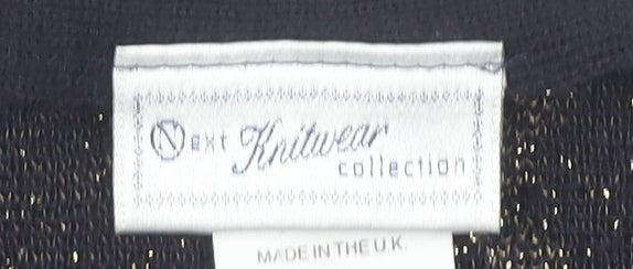 Next Womens Black Wool Blend Glitter Floral Pullover Jumper Size M