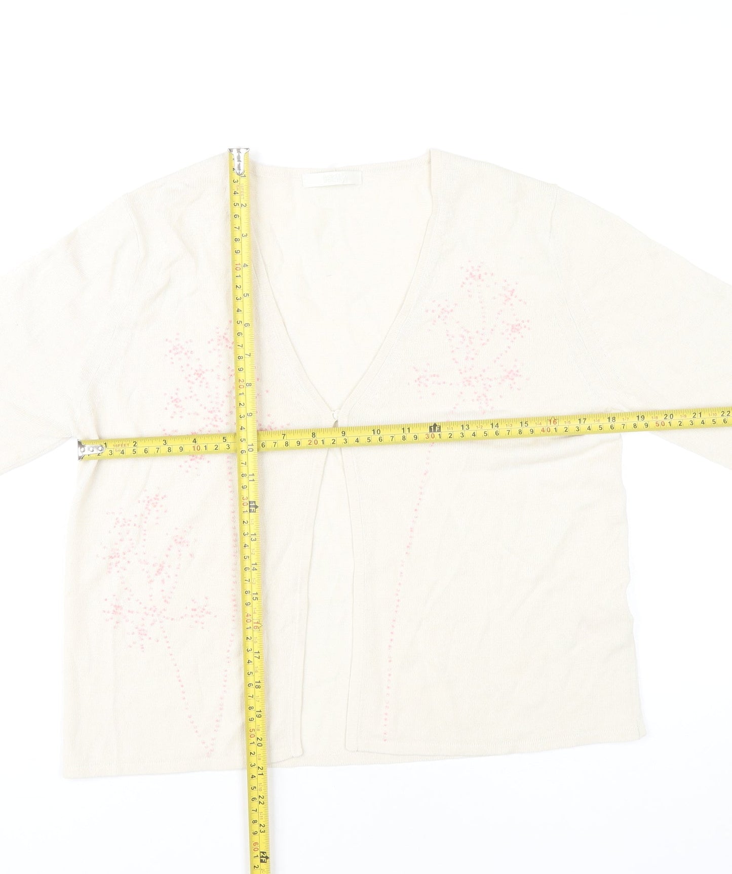 Marks and Spencer Womens Ivory Floral Embroidered Cardigan Size 16