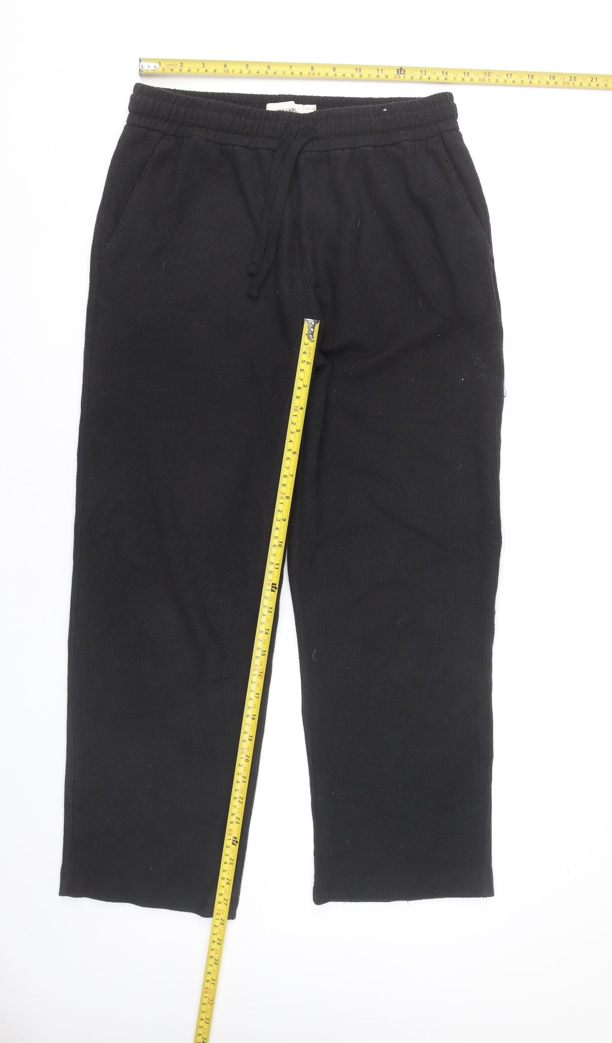 Pull&Bear Women’s Black Sweatpants S Regular Fit Elastic Waist