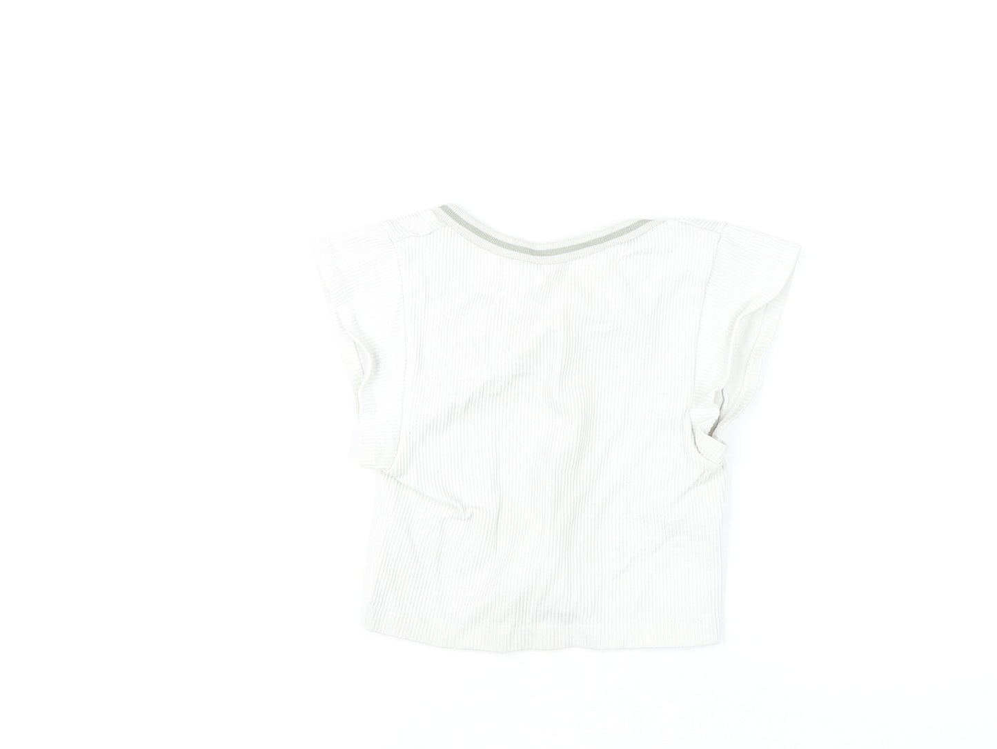 Urban Outfitters Women White XS Cropped Slim Fit T-Shirt