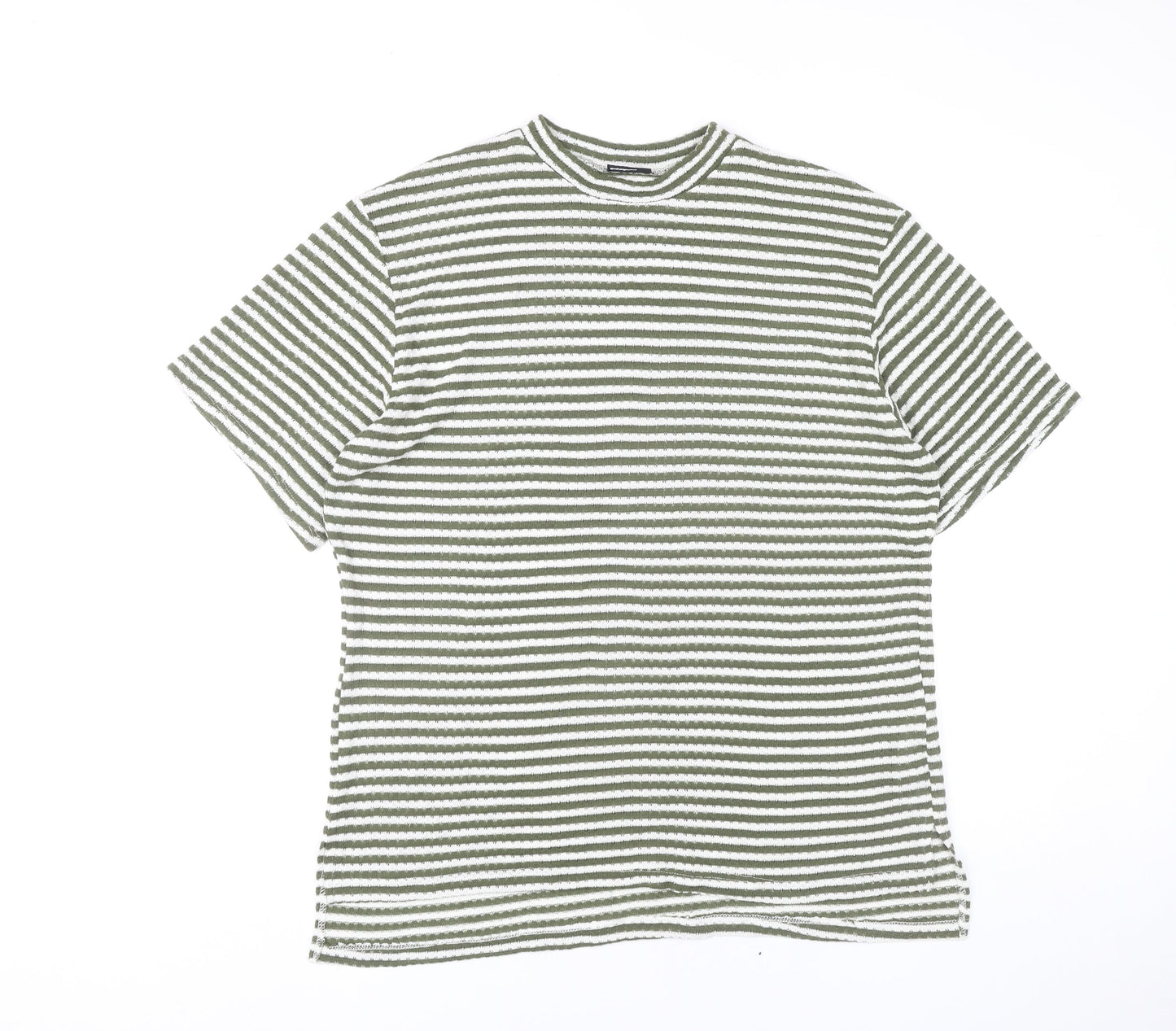 ASOS Design Women’s Green White Striped T-Shirt Size S UK 8-10