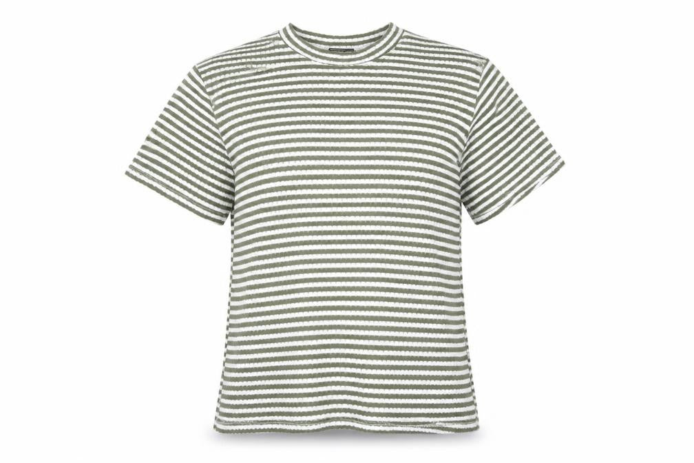 ASOS Design Women’s Green White Striped T-Shirt Size S UK 8-10