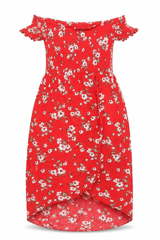 Parisian Women’s Red Floral Hi-Low Skater Dress Size 10