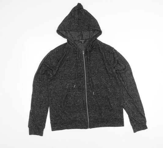 Brave Soul Women’s Black Hooded Zip Up Jacket Size M