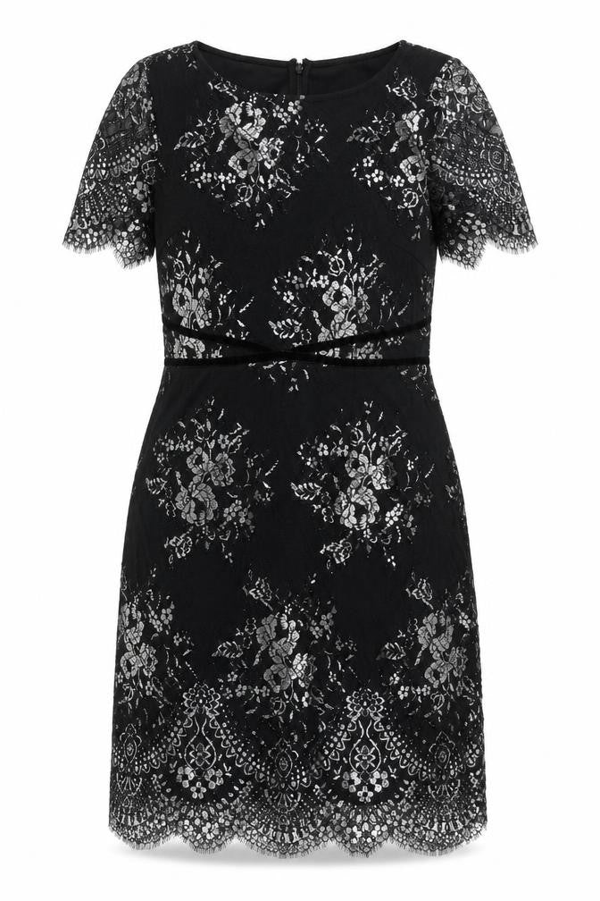 Monsoon Women’s Black Lace Floral Sheath Dress Size 12