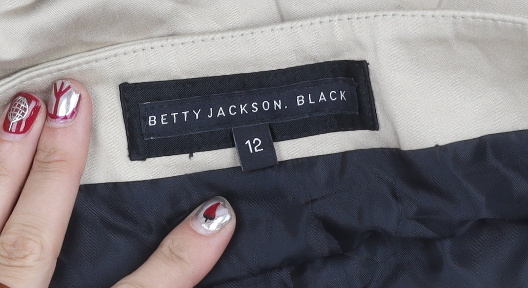 Betty Jackson Black Women’s Beige & Black A-Line Skirt Size 12