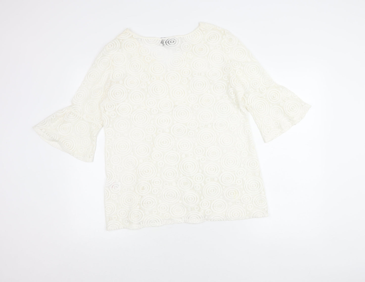 Principles Women Ivory Petite Size 16 Lace Tunic Blouse V-Neck