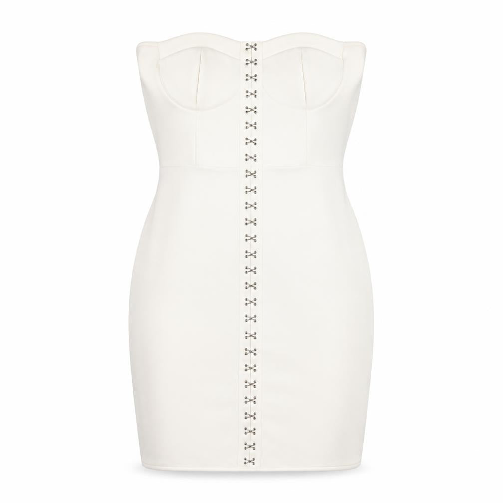 PRETTYLITTLETHING Women’s White Strapless Bodycon Dress Size 18