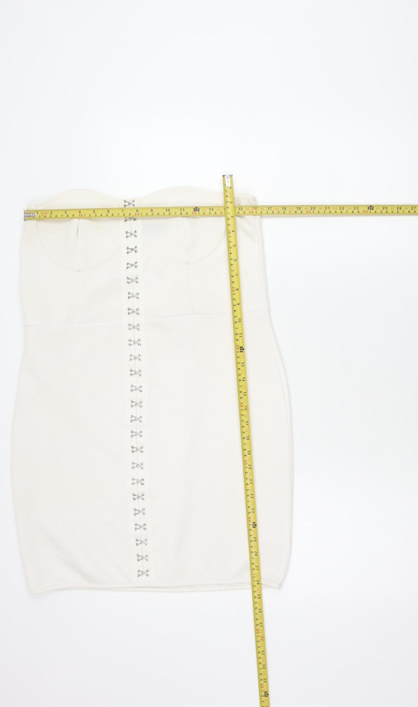 PrettyLittleThing Women’s White Strapless Bodycon Dress Size 18