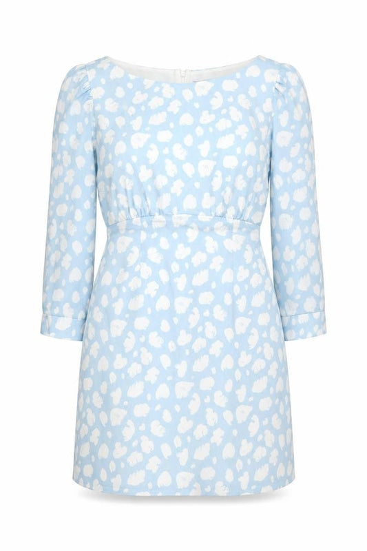 French Connection Women Blue White Floral Mini Shift Dress Size 10