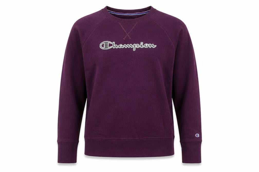 Champion Women’s Purple Pullover Sweatshirt M Logo Embroidered