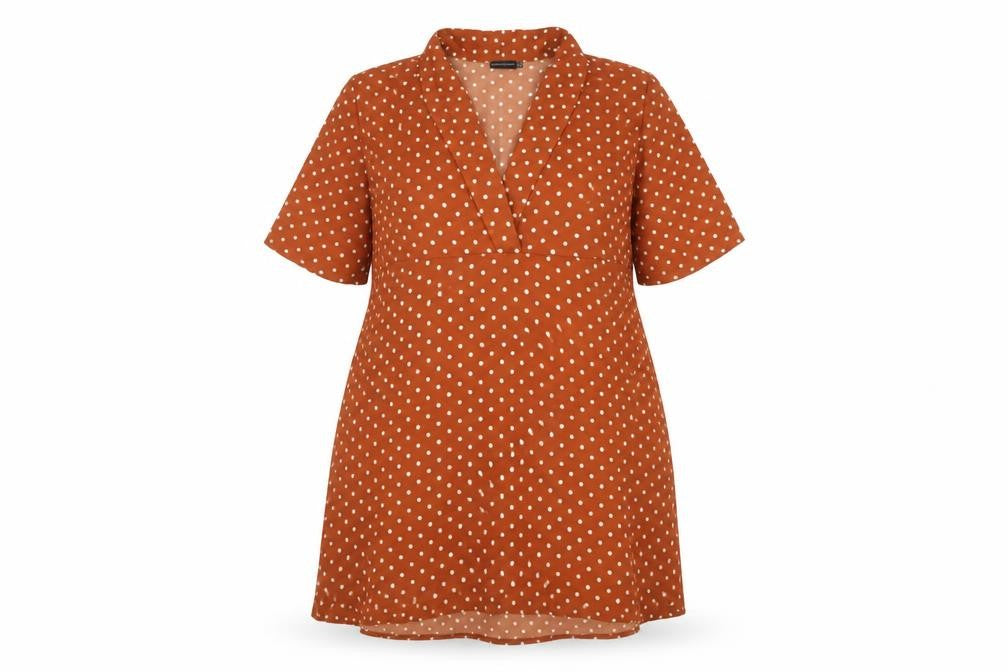 PRETTYLITTLETHING Women’s Brown Polka Dot Wrap Mini Dress Size 16