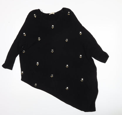 Phase Eight Women’s Black Beaded Pullover Jumper UK 8
