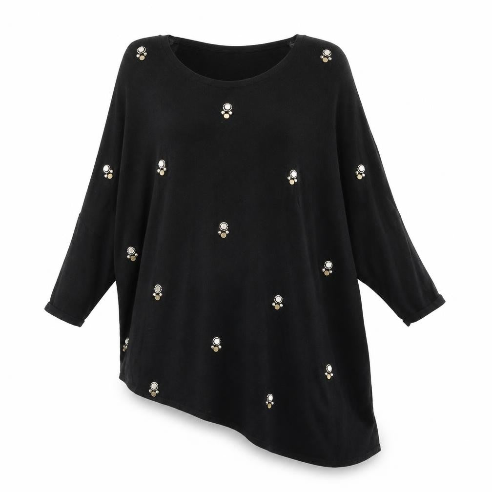 Phase Eight Women’s Black Beaded Pullover Jumper UK 8