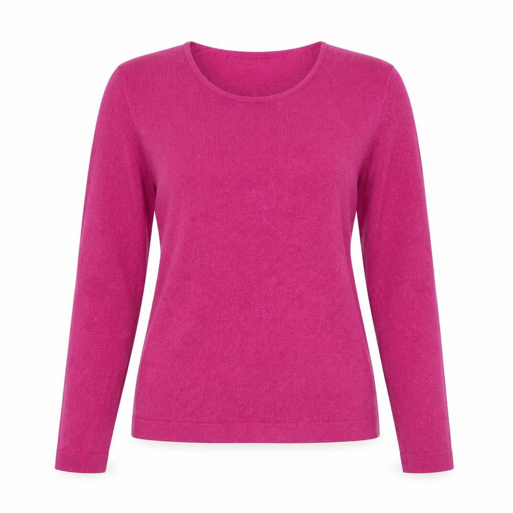 Jaeger Women’s Pink Scoop Neck Slim Fit Pullover Jumper Size S
