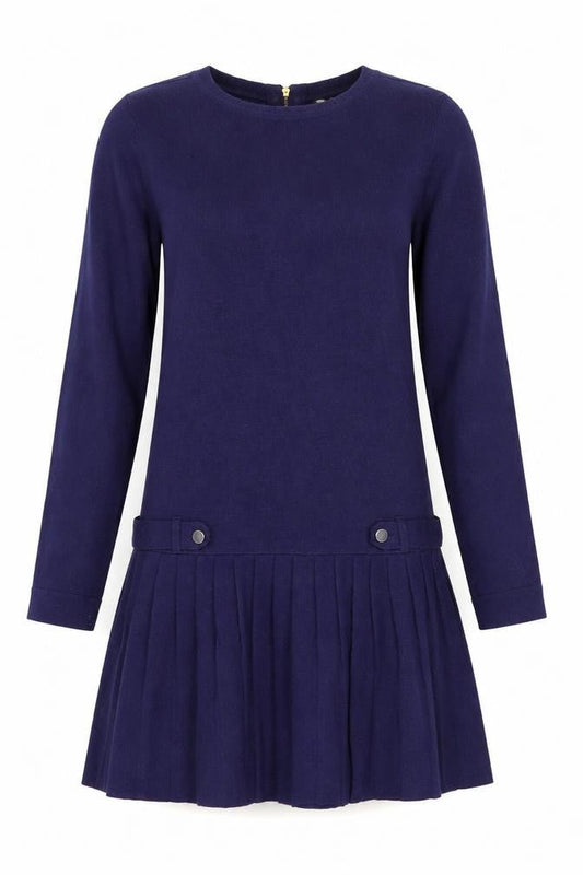 Whistles Women Purple Wool Blend Shift Dress UK 8 Long Sleeve
