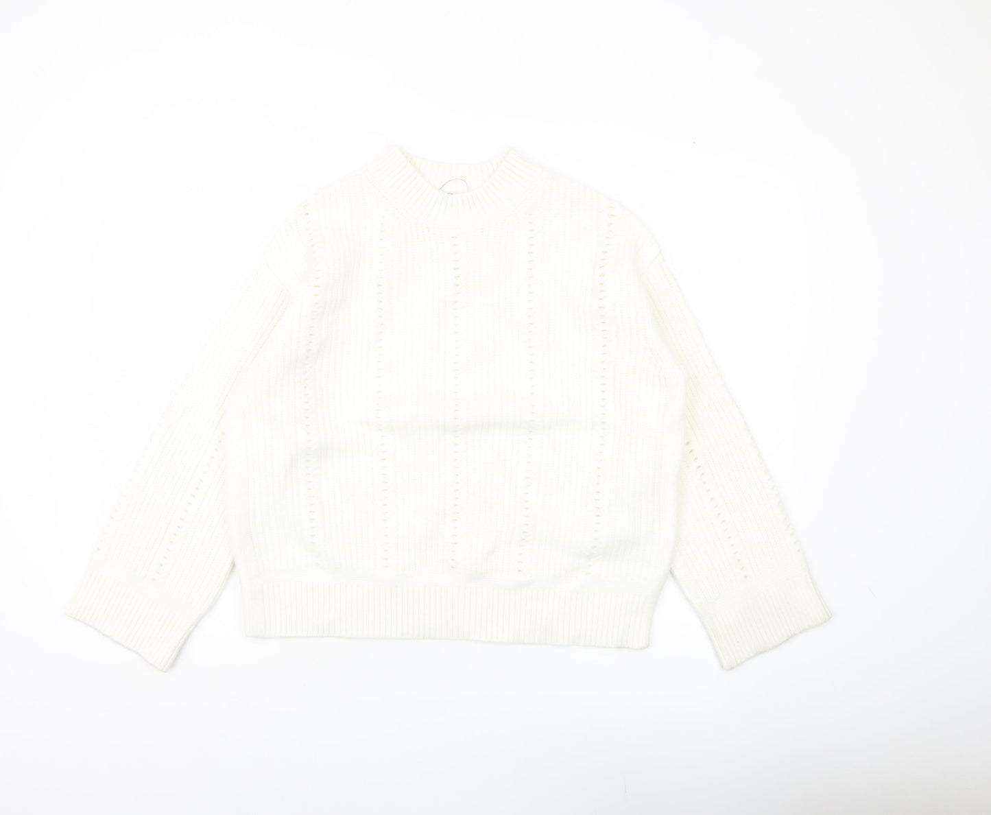 Marks and Spencer Women’s Ivory Chunky Knit Mock Neck Jumper M
