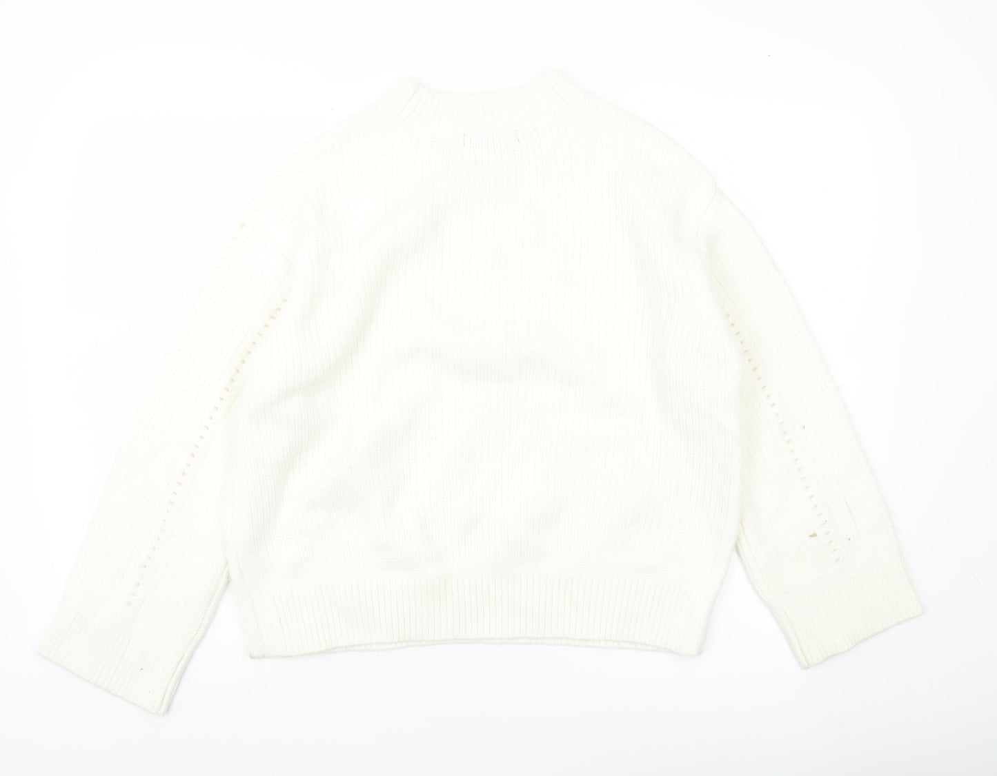Marks and Spencer Women’s Ivory Chunky Knit Mock Neck Jumper M