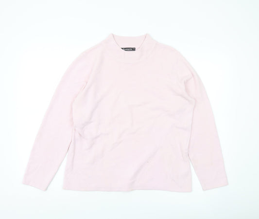Bonmarché Women’s Pink Mock Neck Pullover Jumper Size M