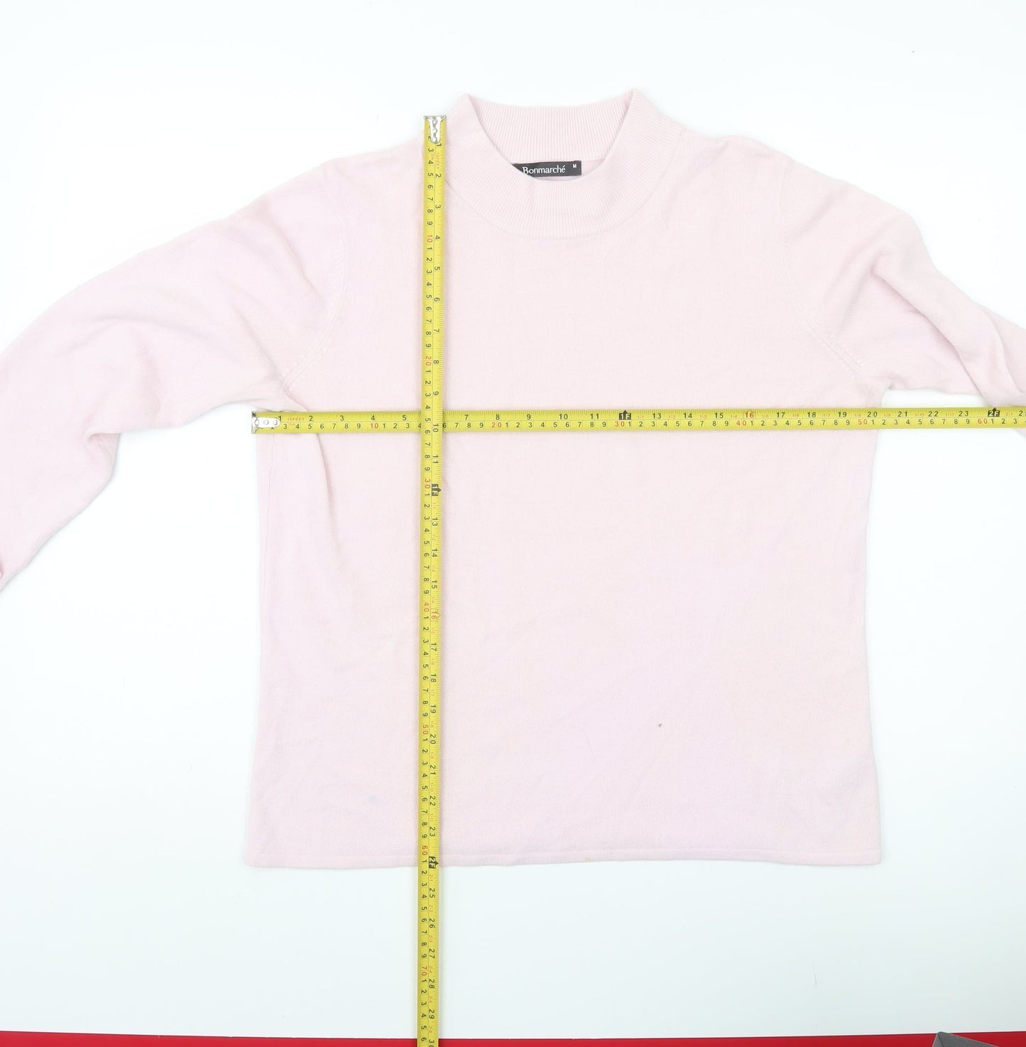 Bonmarché Women’s Pink Mock Neck Pullover Jumper Size M