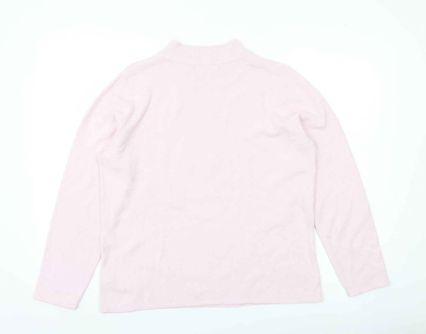 Bonmarché Women’s Pink Mock Neck Pullover Jumper Size M