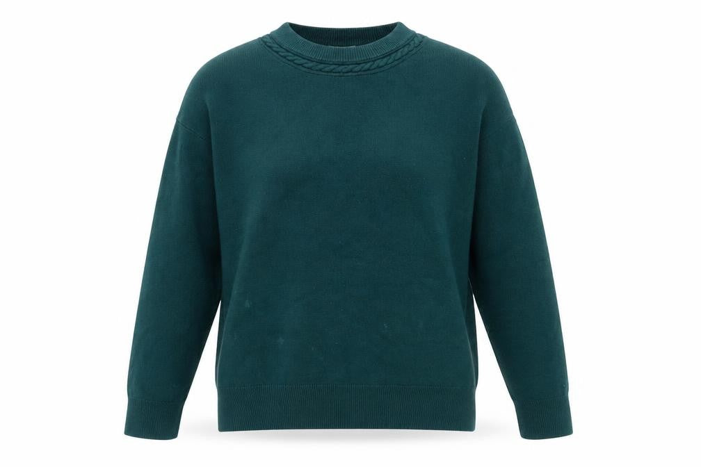 Eastex Womens Green Acrylic Pullover Jumper Medium Crew Neck Long Sleeve