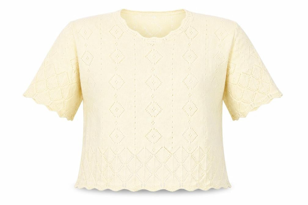 Marks & Spencer Women’s Yellow Knit Open Jumper Size 16 Vintage