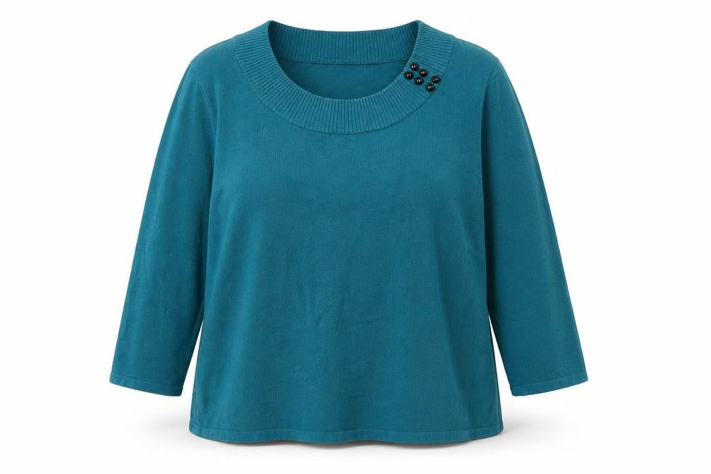 Precis Petite Women's Green XL Scoop Neck Pullover Jumper