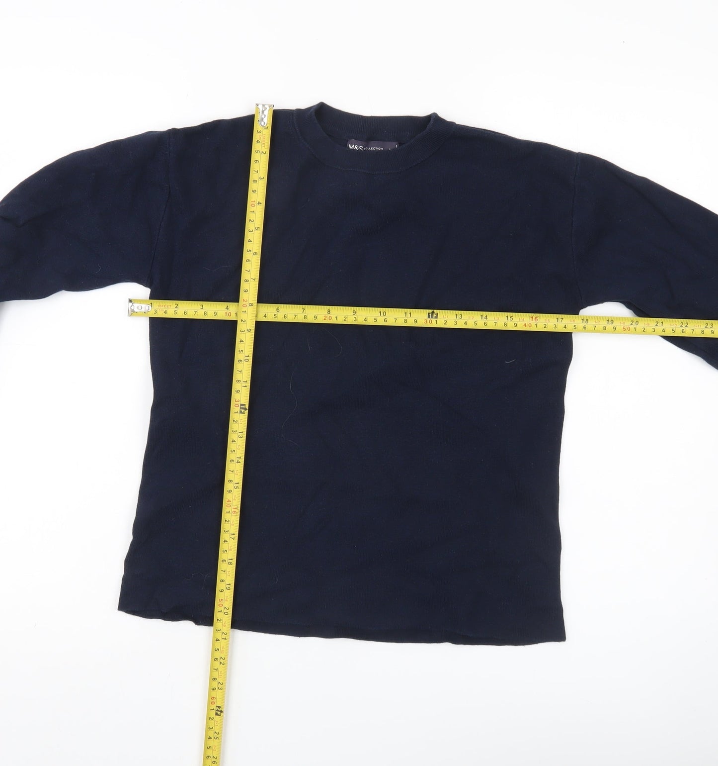 Marks and Spencer Womens Small Navy Blue Cotton Pullover Jumper