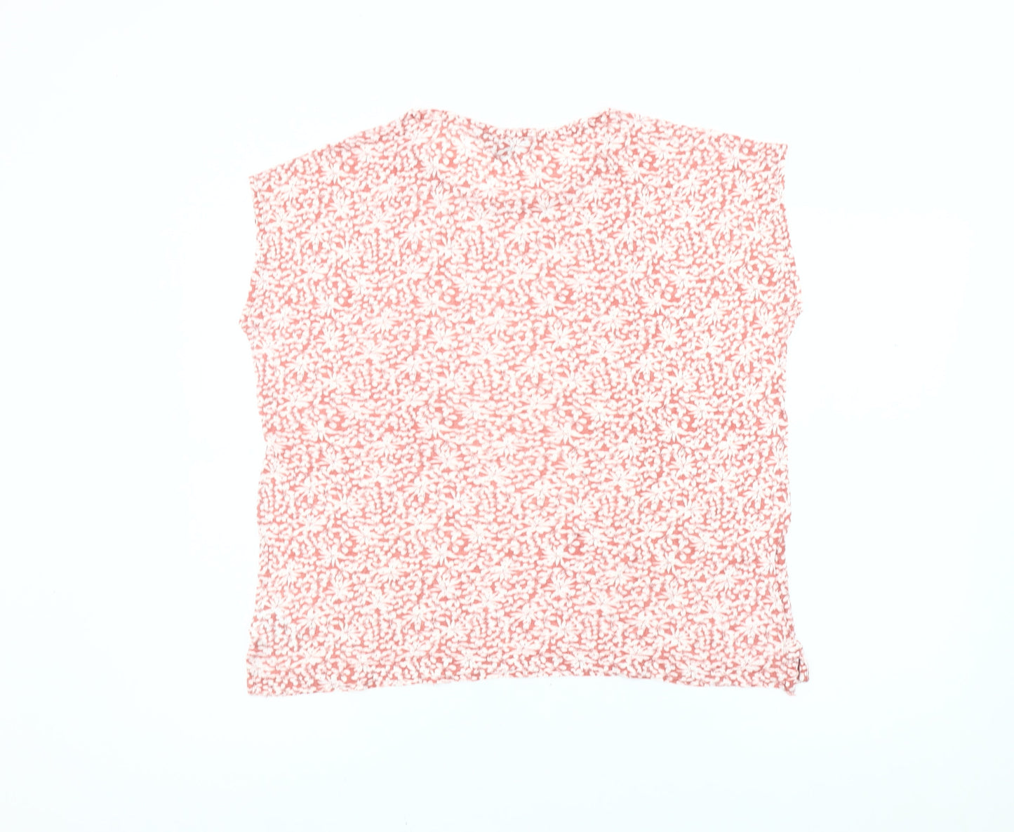 Esmara Womens Pink Floral Cotton Sleeveless T-Shirt Size 12