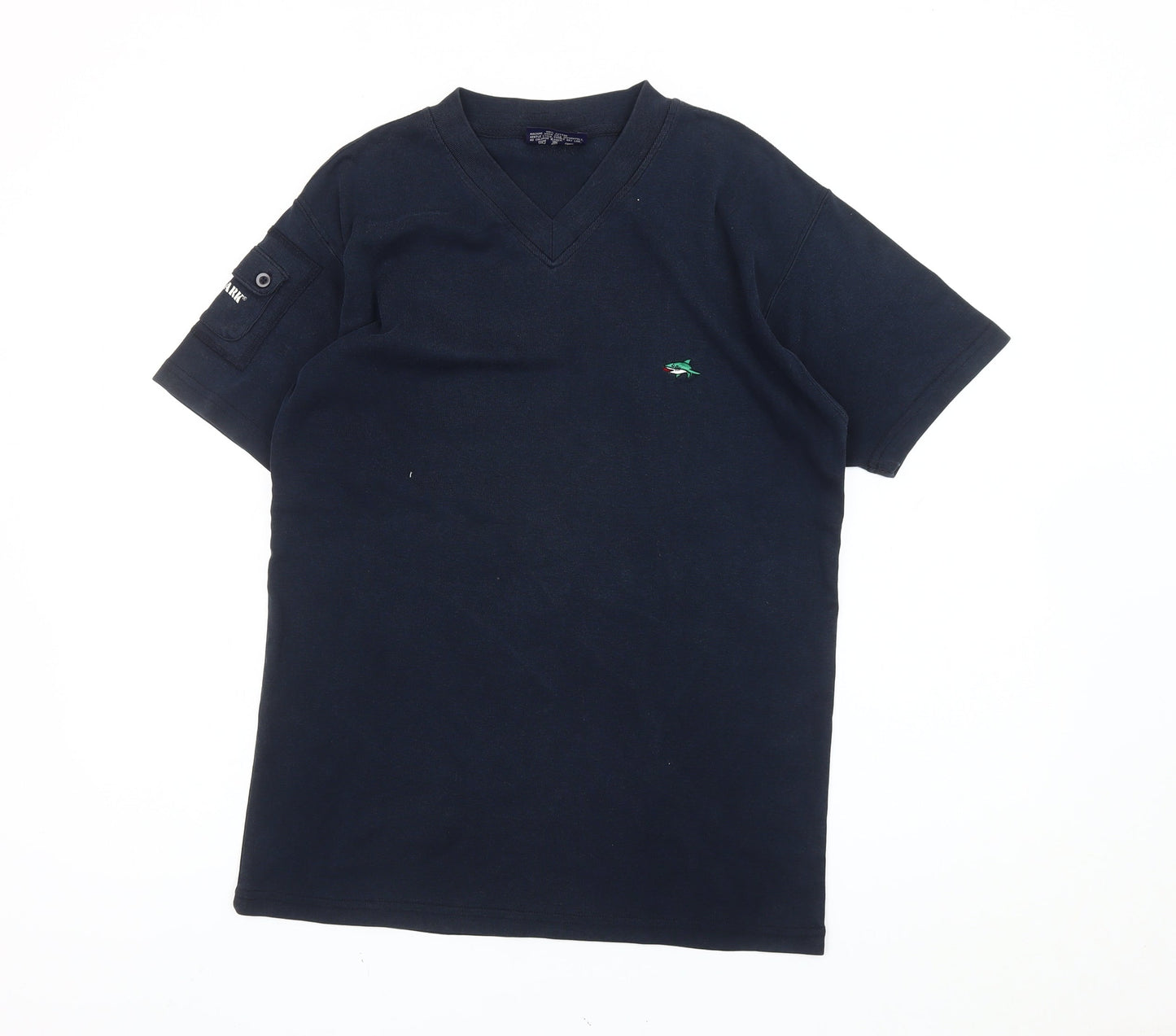 Le Shark Men's Black V-Neck Short Sleeve Cotton T-Shirt Size M