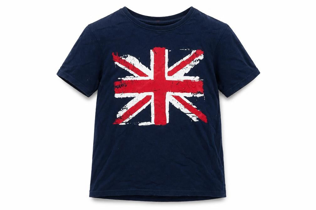 Rebel Boys Blue Union Jack Graphic T-Shirt 11-12 Years Cotton Crew Neck