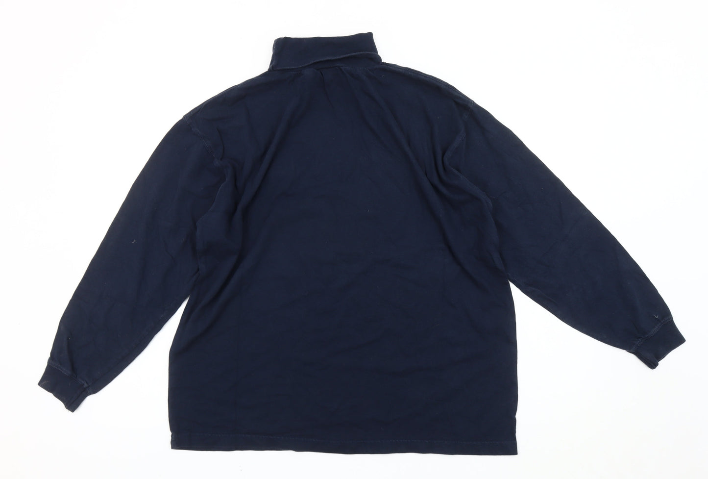 Cotton Traders Men’s Blue Mock Neck Pullover Sweatshirt Size M