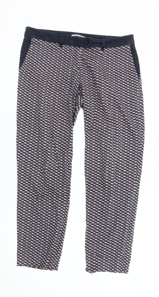 Liu Jo Womens Multicoloured Geometric Slim Trousers Size 14