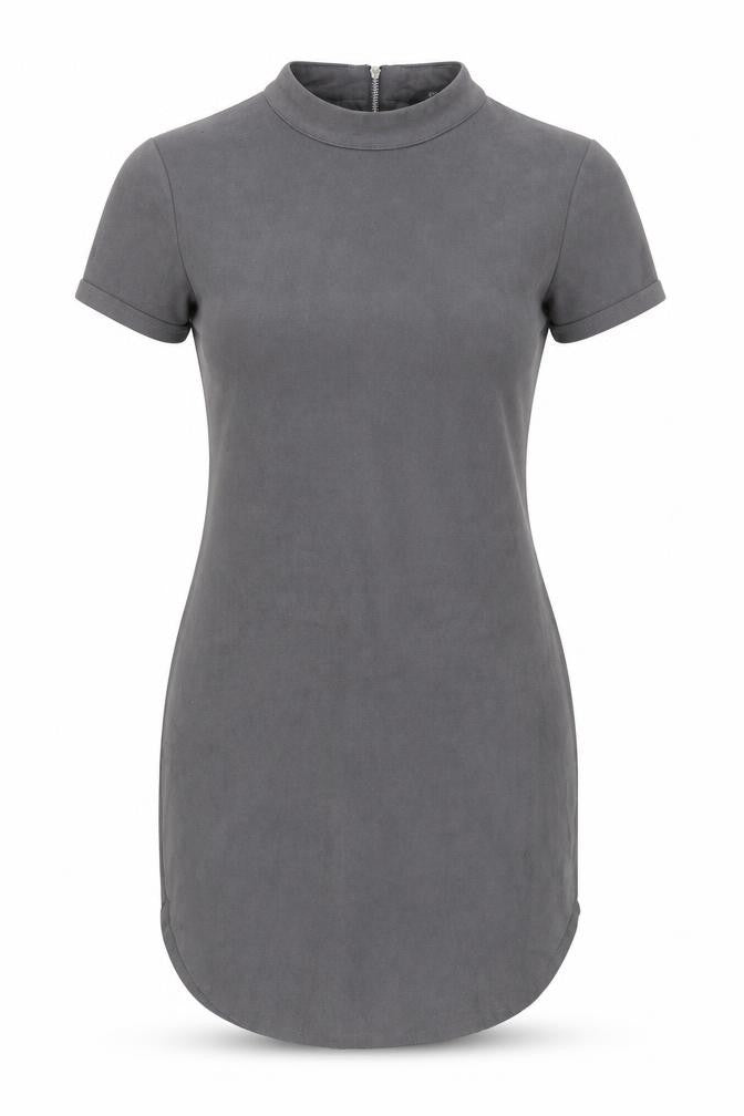 AX Paris Women Grey Bodycon Mock Neck Short Sleeve Dress Size 10