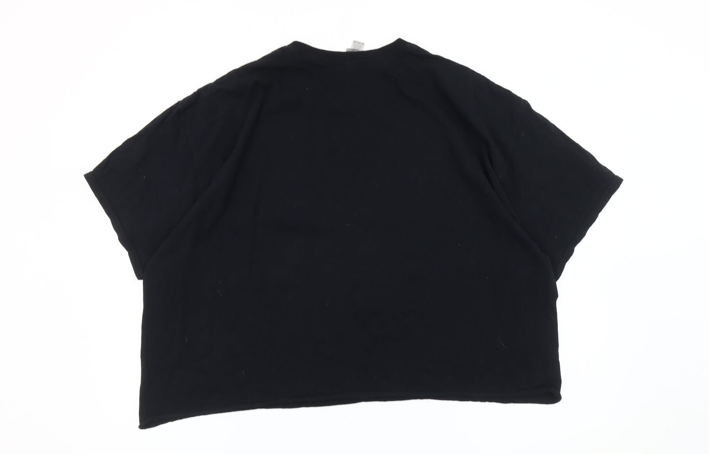 Gildan Womens Black 2XL Graphic Print Cotton T-Shirt Casual
