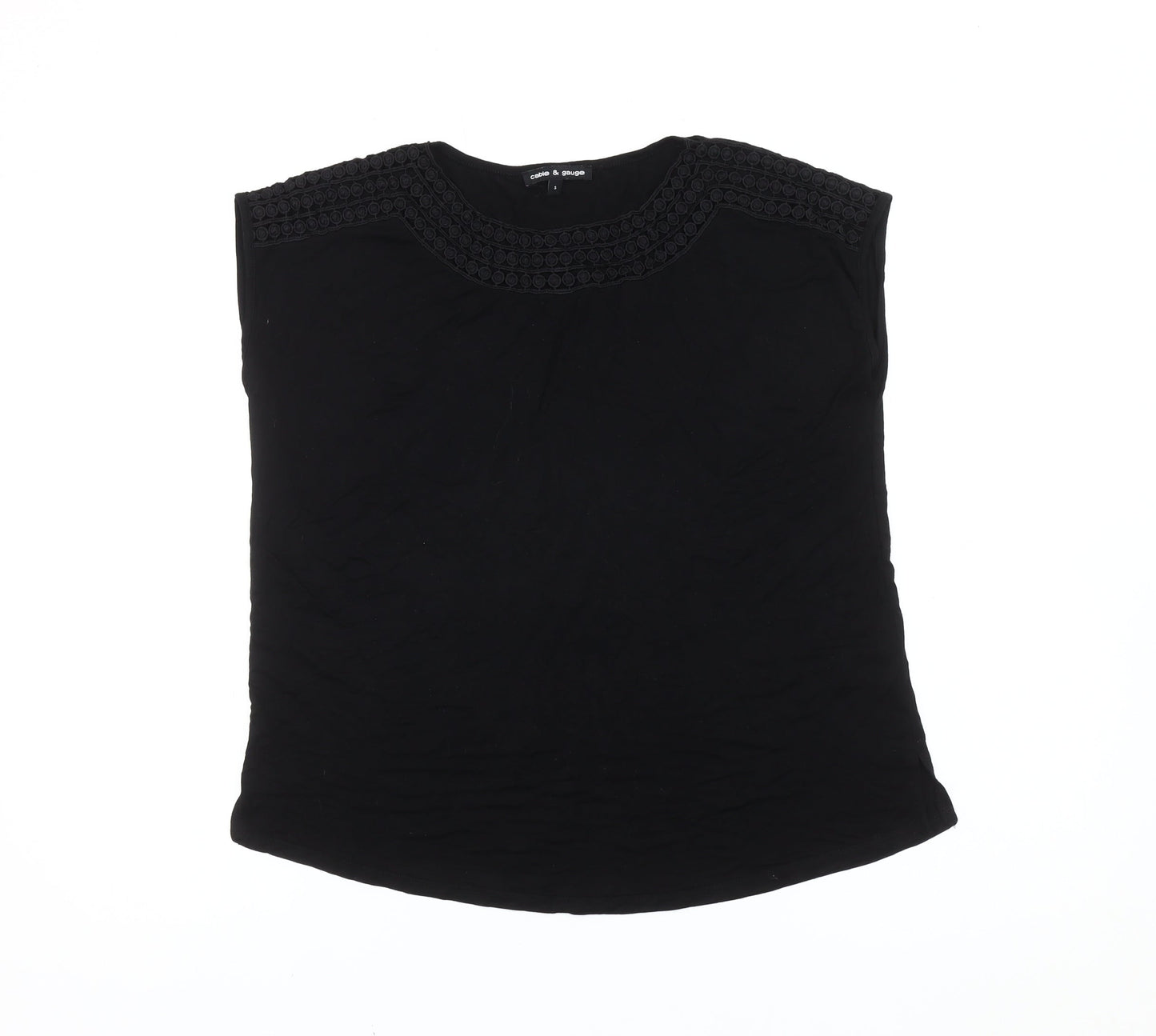 Cable & Gauge Women's Black Sleeveless Blouse Size S Viscose Blend