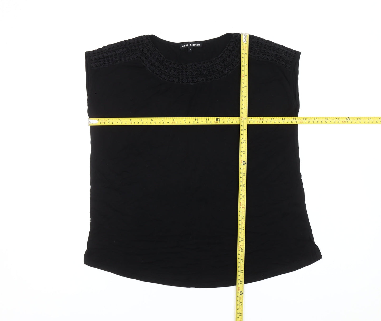 Cable & Gauge Women's Black Sleeveless Blouse Size S Viscose Blend