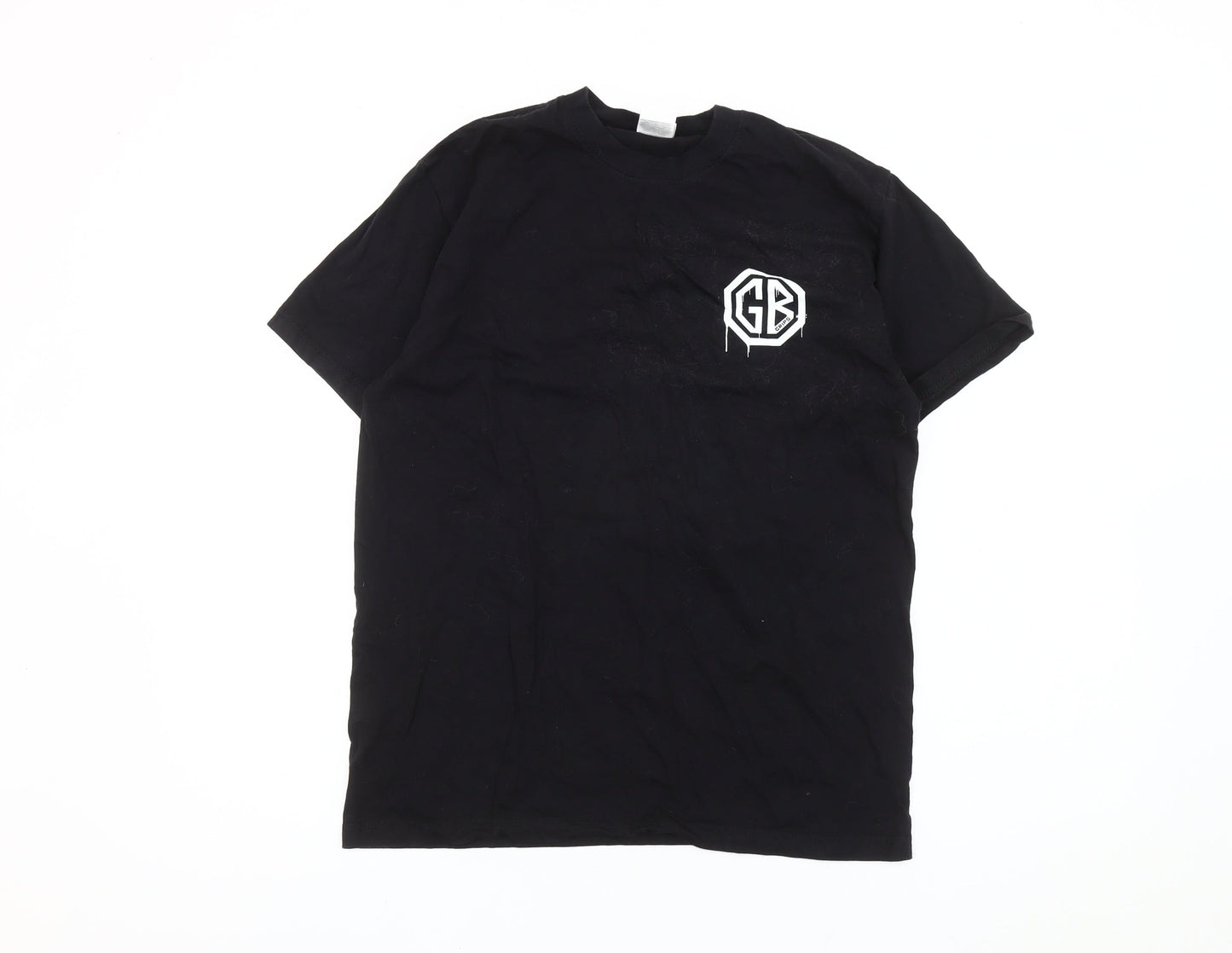 Russell Men’s Black Graphic Print T-Shirt Size S Short Sleeve Cotton