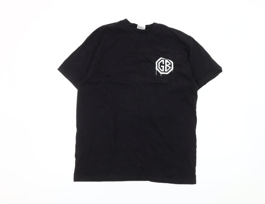 Russell Men’s Black Graphic Print T-Shirt Size S Short Sleeve Cotton