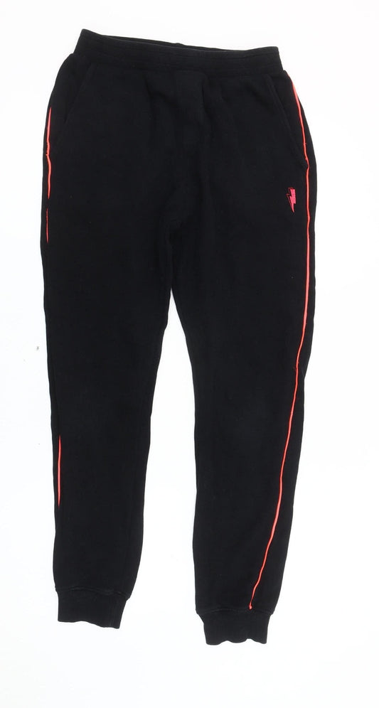 Scamp & Dude Women Black XS Jogger Trousers Cotton Side Stripe